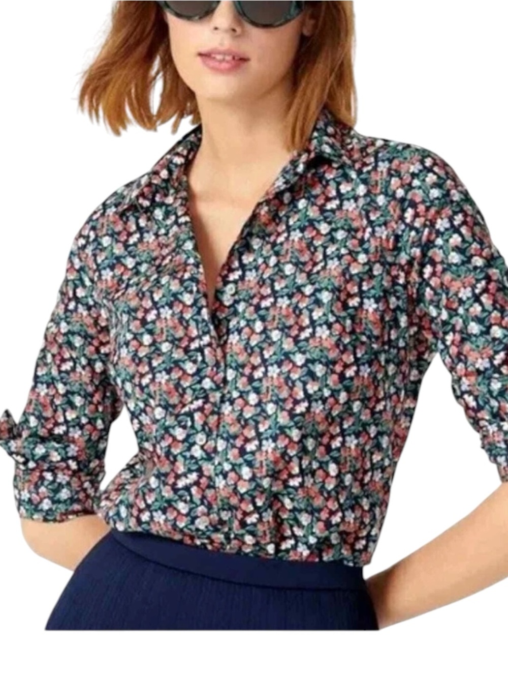 J. Crew Ditsy Floral Button-Down Shirt Size XL Women Slim Fit Flex Washed NWT